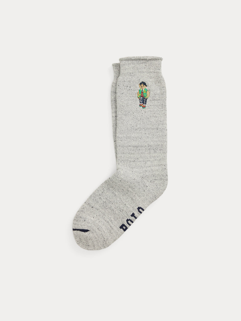 RALPH LAUREN Calze imbottite Ricamate con Polo Bear Grigio