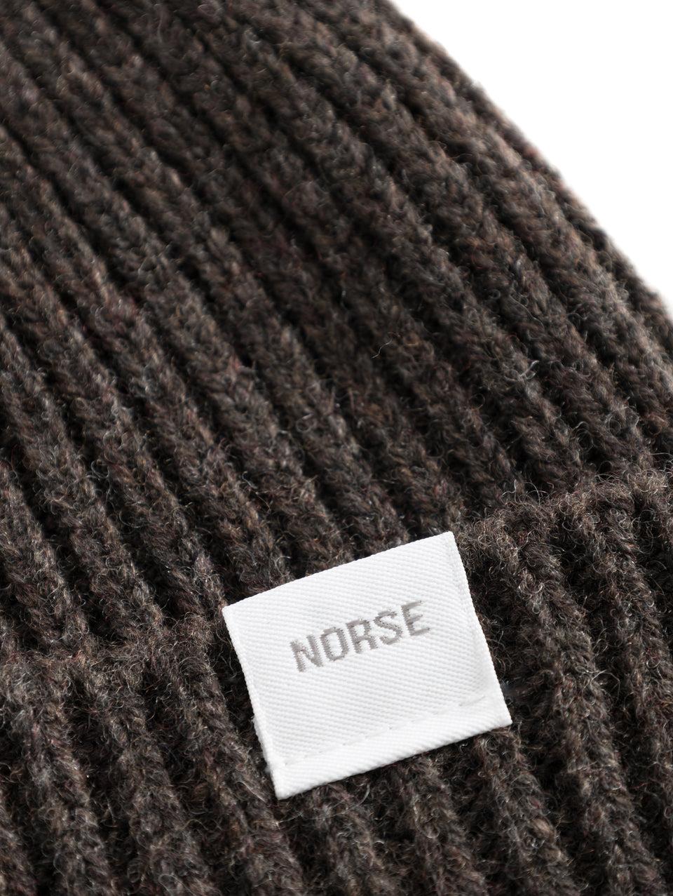 NORSE PROJECTS Berretto in Lana a Coste Marrone In Vendita