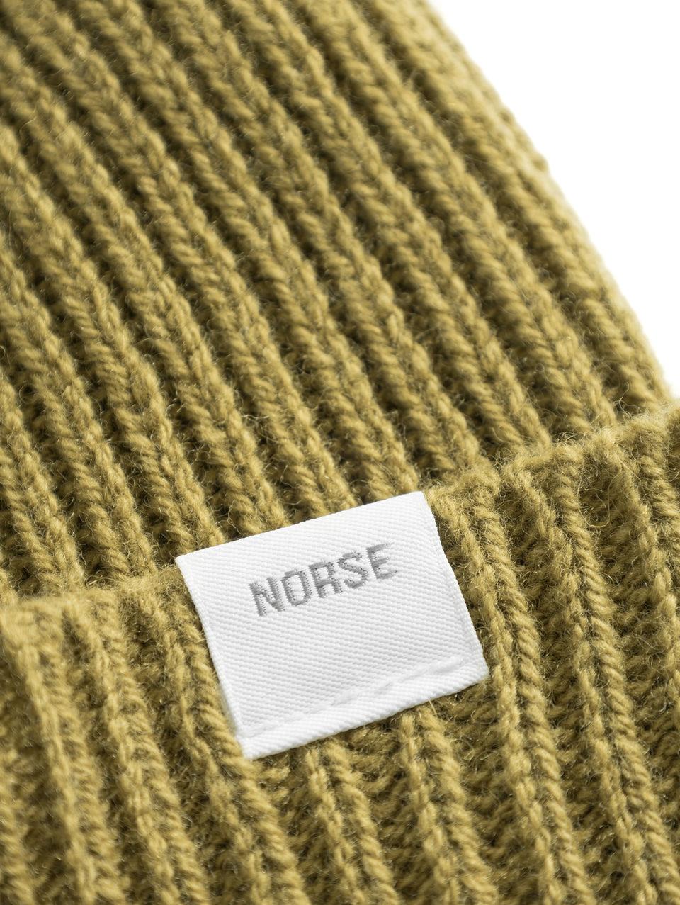 NORSE PROJECTS Berretto in Lana a Coste Verde Saldi