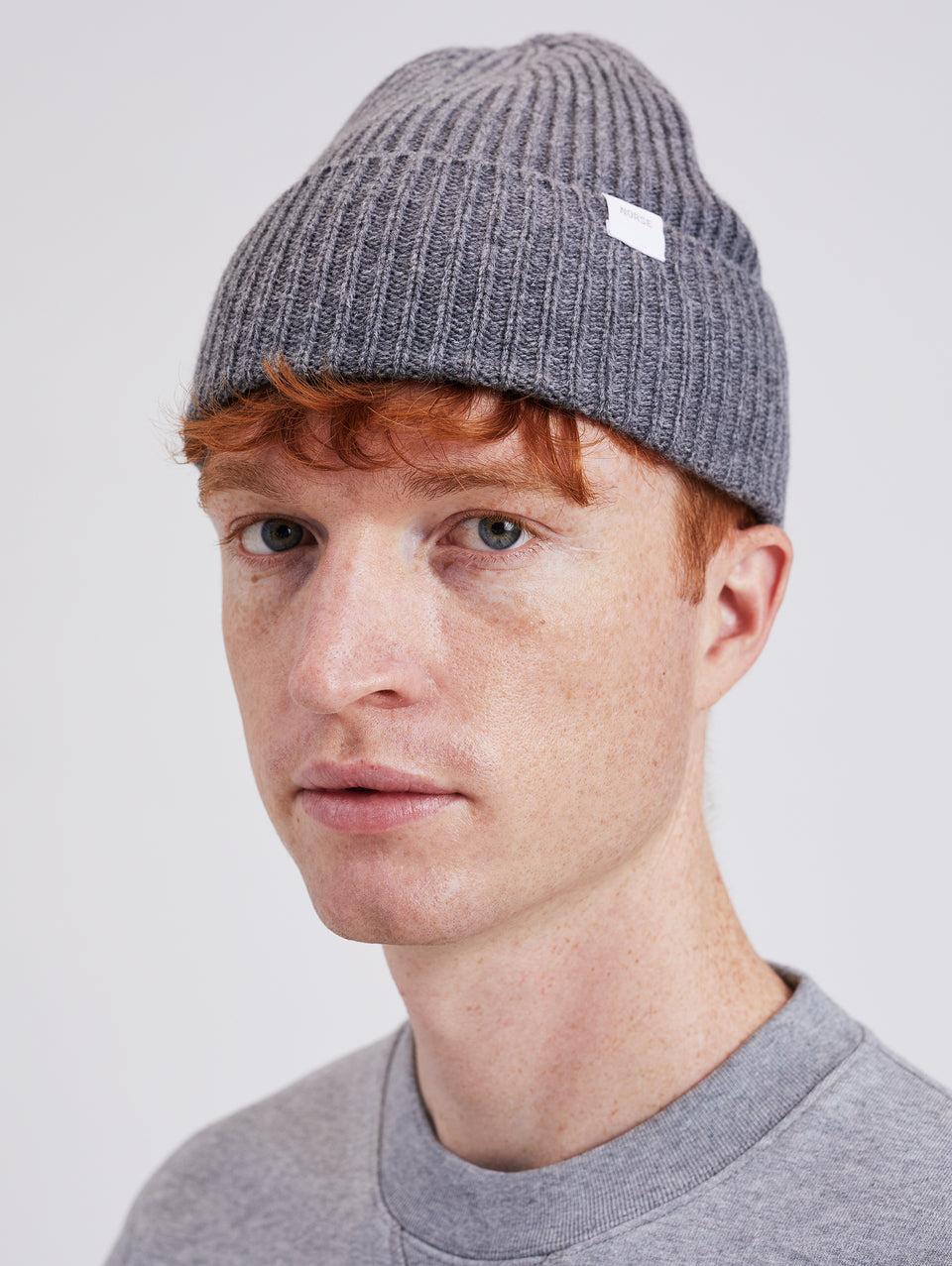 NORSE PROJECTS Berretto in Lana a Coste Grigio Hotsell
