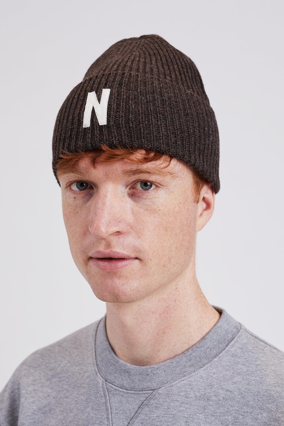 NORSE PROJECTS Capello Beanie in Lana Merinos Marrone I Più Venduti