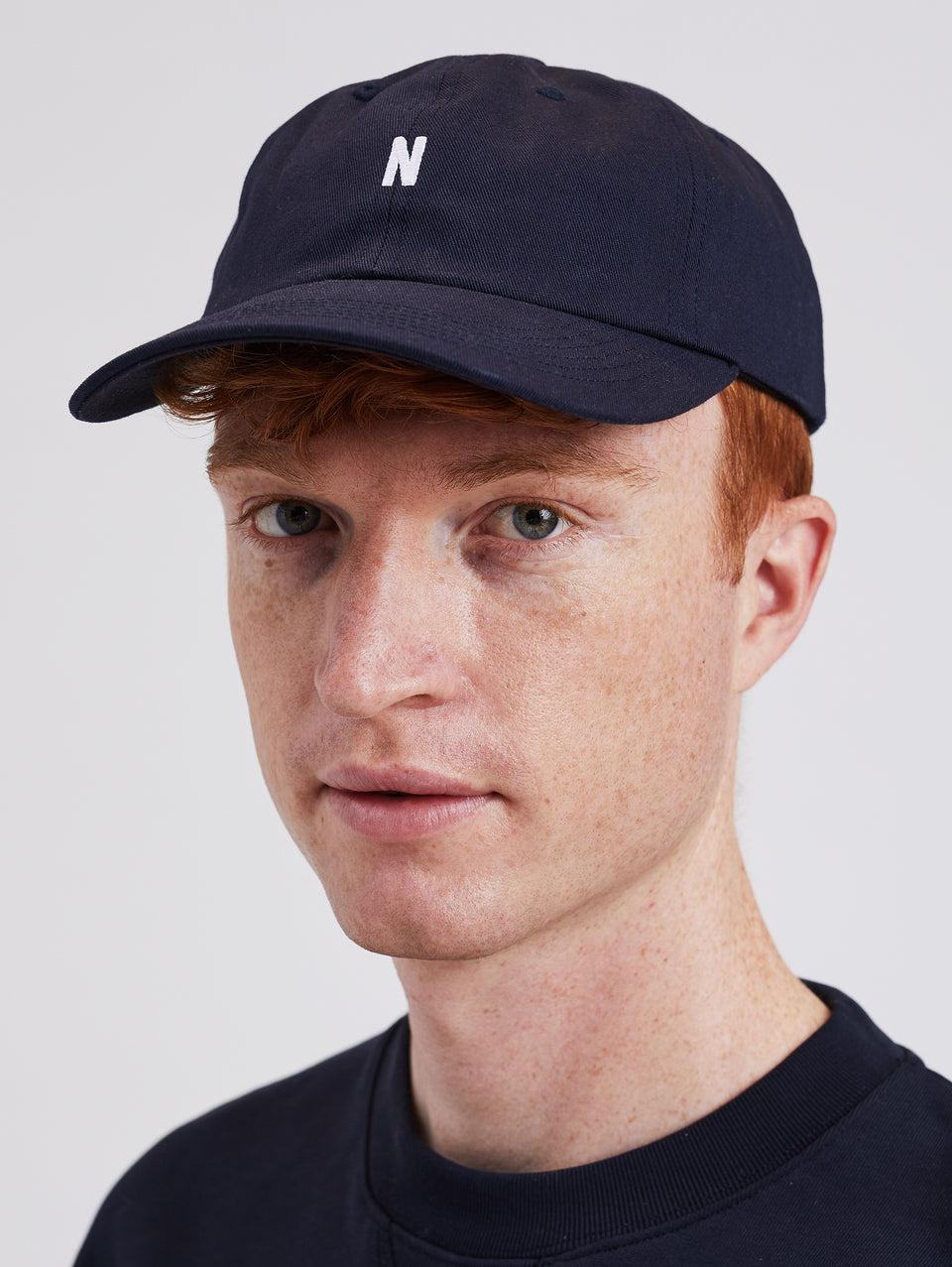NORSE PROJECTS Cappello con Visiera in Cotone Blu Vendite Flash
