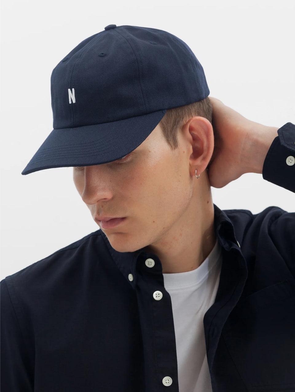 NORSE PROJECTS Cappello con Visiera in Cotone Blu Vendite Flash