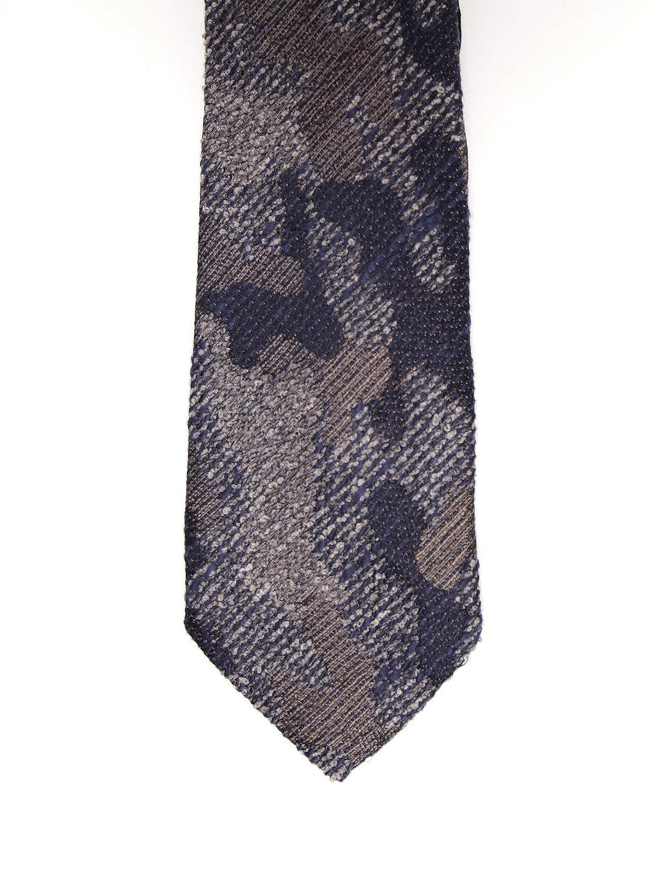 MANUEL RITZ Cravatta camouflage 2232K505 173400 Blu/Marrone/Grigio In Linea