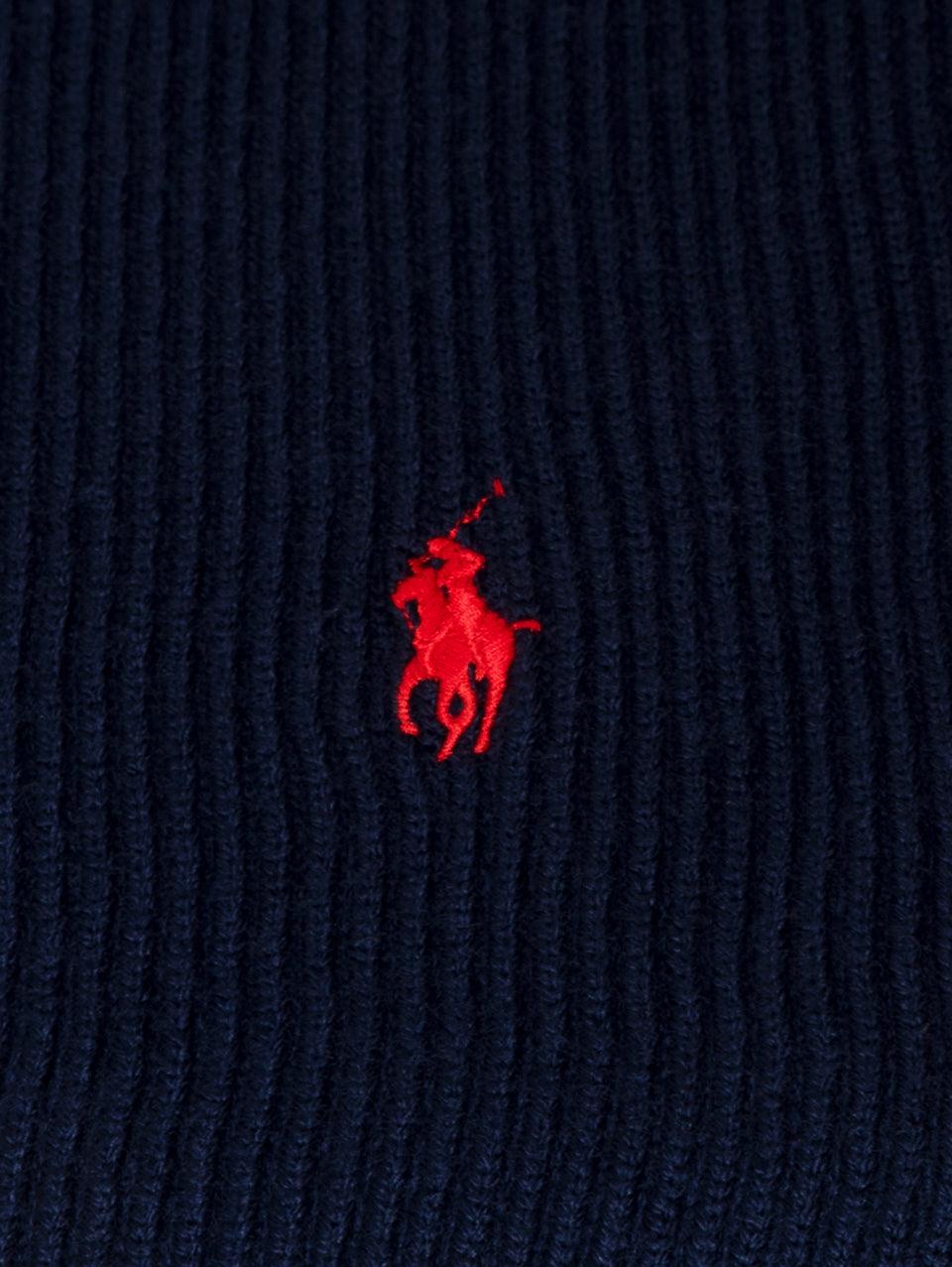 RALPH LAUREN Sciarpa con Lavorazione a Coste Blu Soddisfazione Garantita