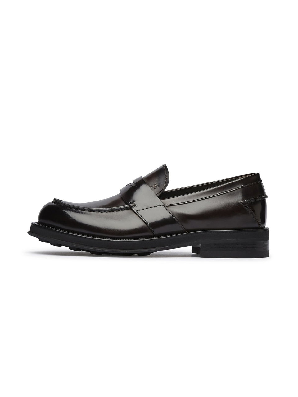 FABI Mocassino Penny Loafer con Suola in Gomma Testa di Moro