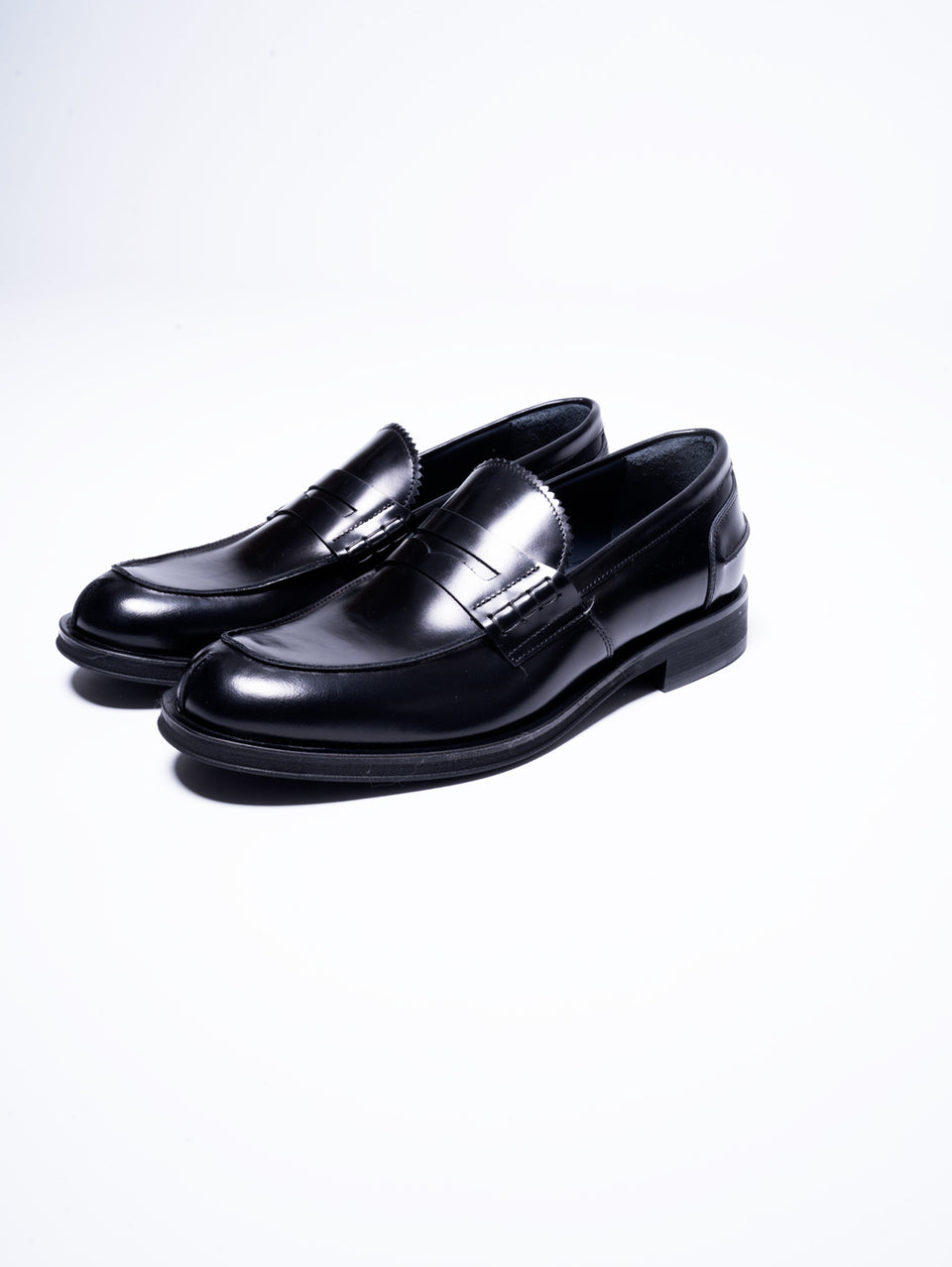 GEORGE HOL'S Mocassino Penny Loafer in Abrasivato Nero Negozio