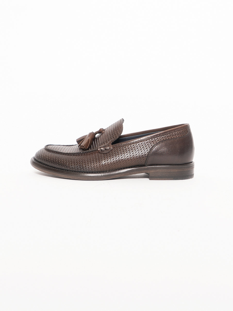 SEBOY'S Mocassini In Pelle Intrecciata Marrone