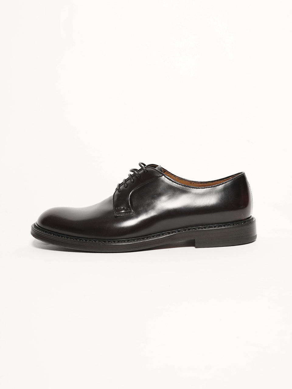 DUCA DI WELLES Stringata pelle liscia Testa di moro