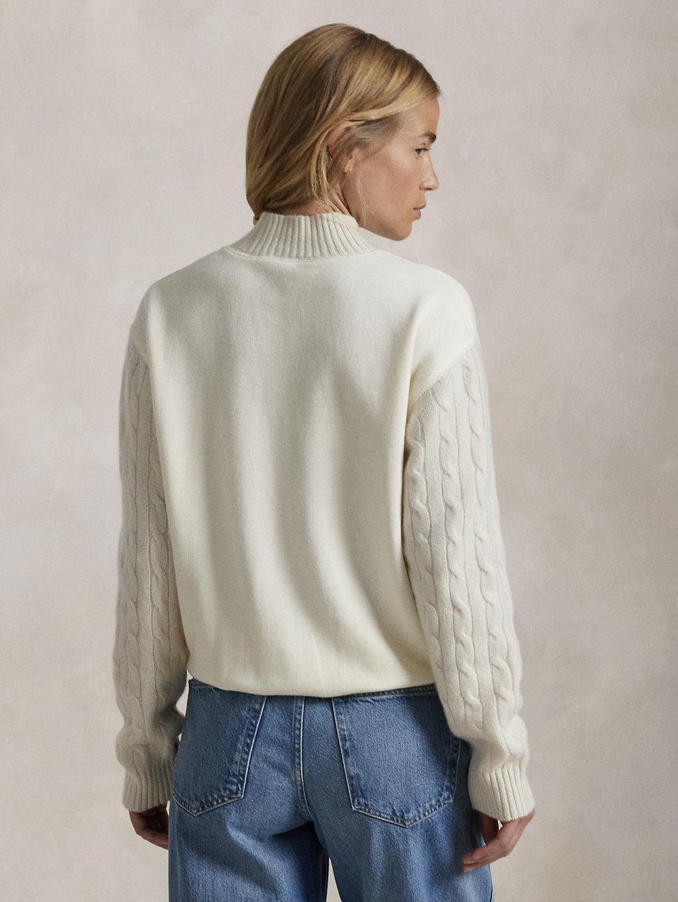 RALPH LAUREN Felpa con Collo Alto Crema Vendita
