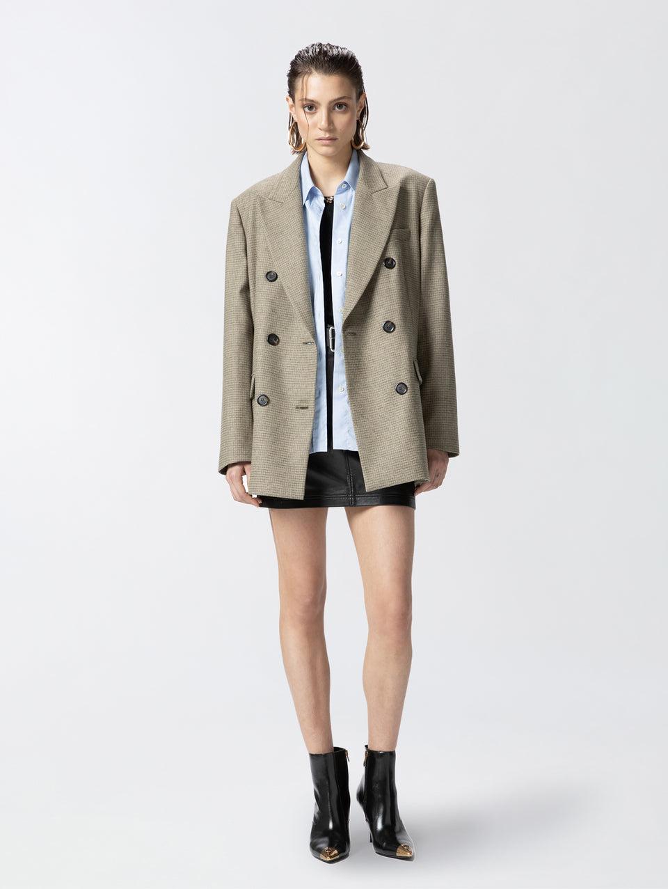 PINKO Blazer Oversize a Micro Quadretti Verde Promozione