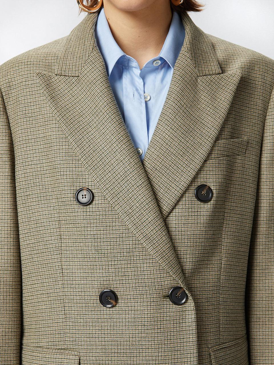 PINKO Blazer Oversize a Micro Quadretti Verde Promozione