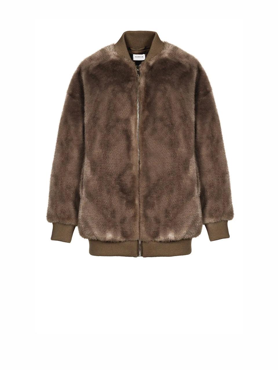 P.A.R.O.S.H. Bomber in Ecopelliccia Marrone Soddisfazione Garantita
