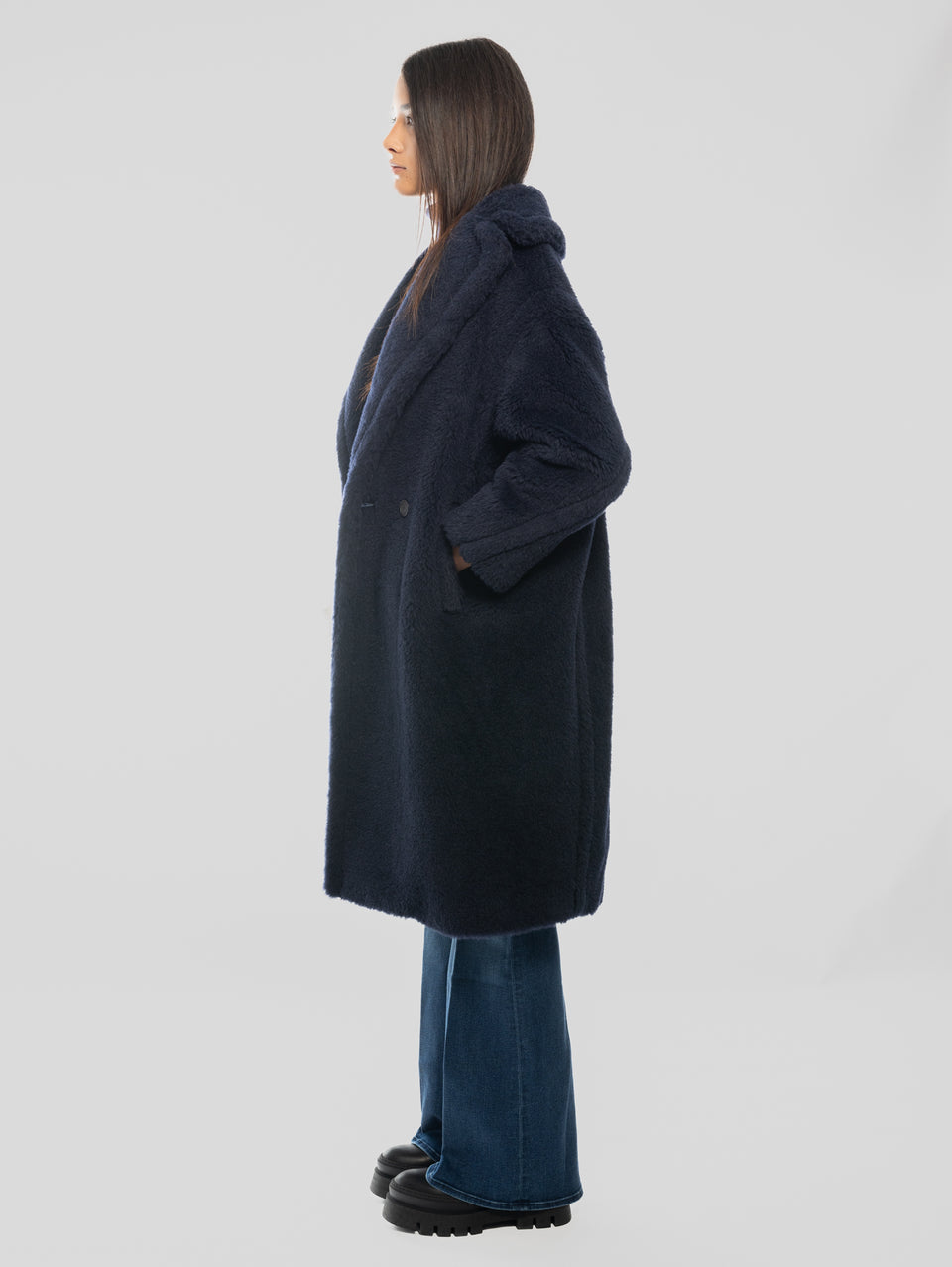 MAX MARA Cappotto TedGirl in Alpaca e Lana Blu Acquista Ora