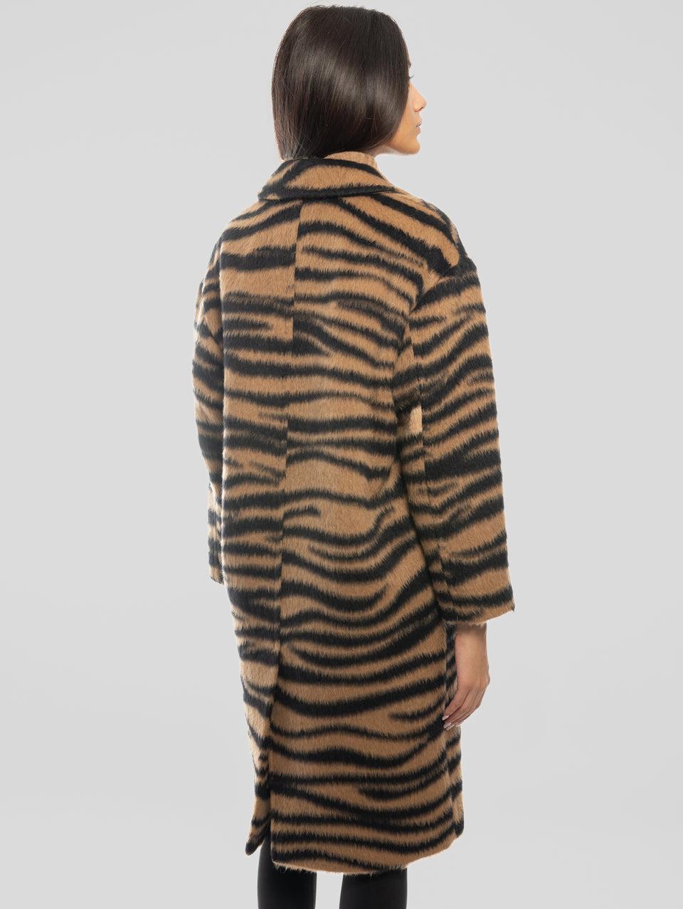 MAX MARA Cappotto Jacquard Animalier Vidim Cammello Consegna Veloce