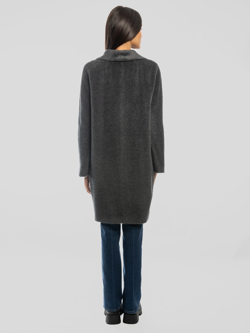 MAX MARA Cappotto Doppiopetto in Alpaca e Lana Roseto Grigio Promozione Limitata