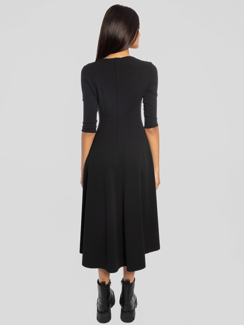 MAISON SECRÈTE Abito Midi con Gonna Svasata Nero Convenienza
