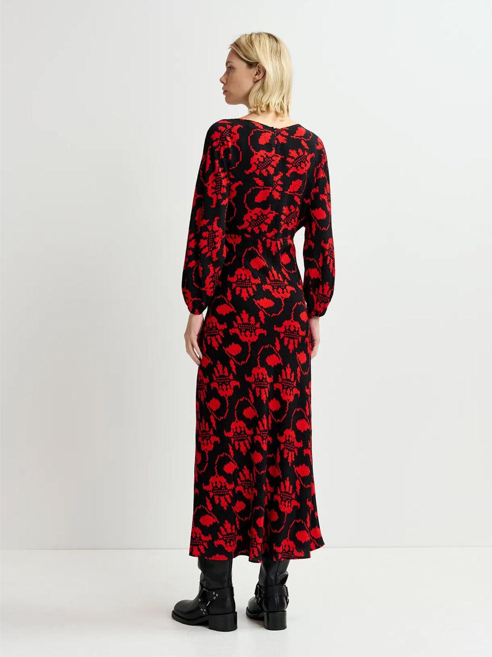 ESSENTIEL ANTWERP Abito Lungo con Stampa Nero Online