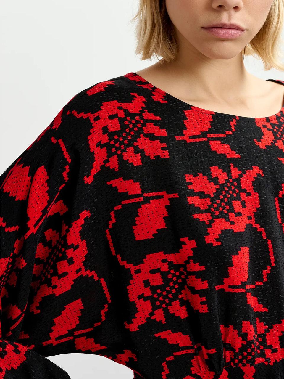 ESSENTIEL ANTWERP Abito Lungo con Stampa Nero Online