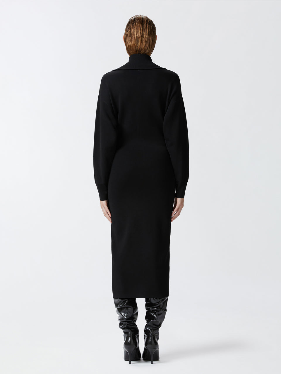 PINKO Abito Longuette in Maglia Nero In Vendita