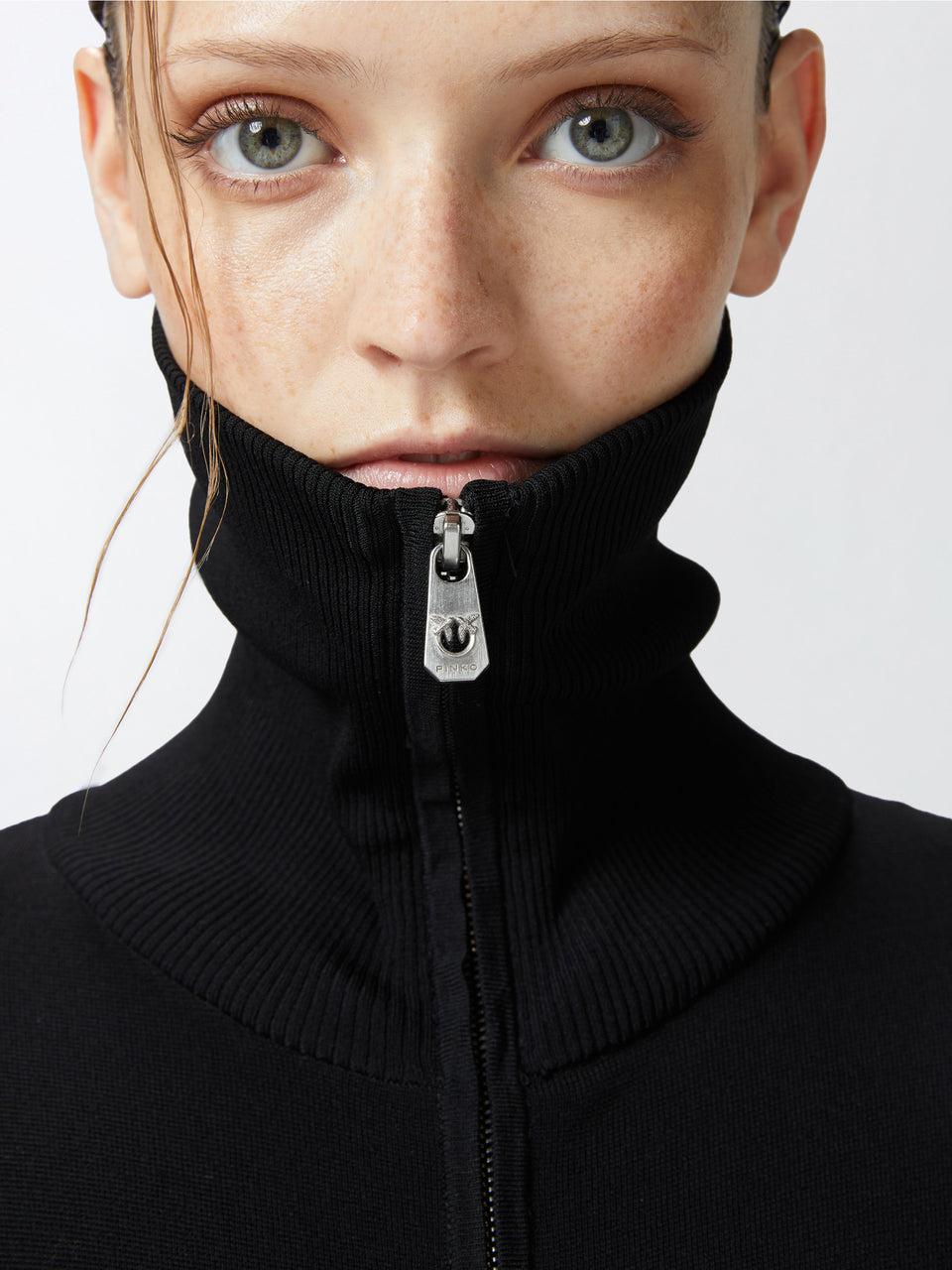 PINKO Abito Longuette in Maglia Nero In Vendita