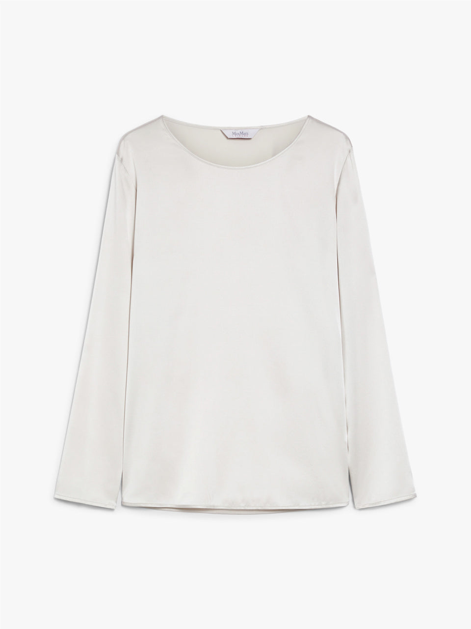MAX MARA LEISURE Blusa in Raso di Seta Stretch Ghiaccio Vendita Economica