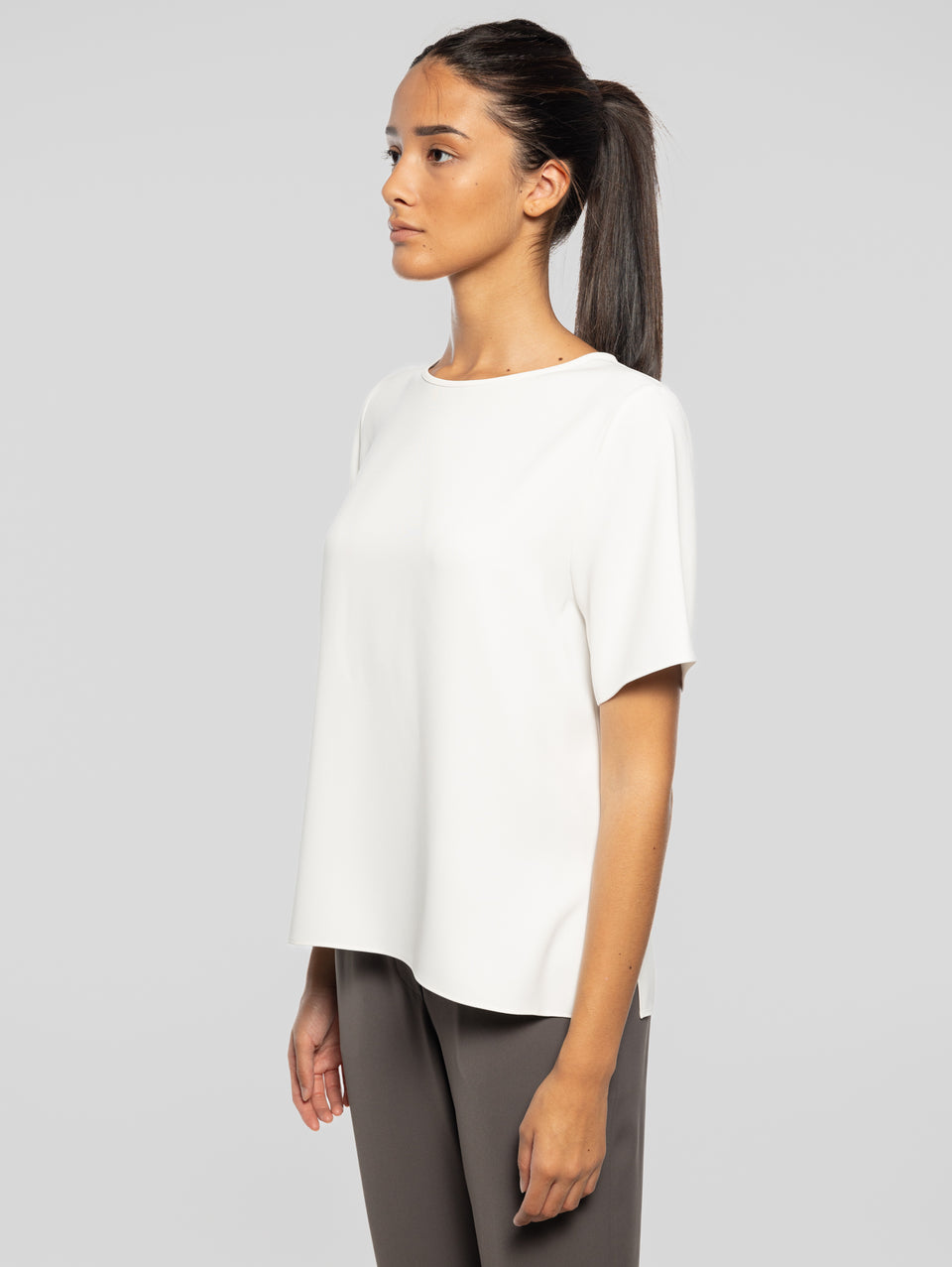 P.A.R.O.S.H. Blusa Girocollo con Maniche Corte Panna I Più Venduti