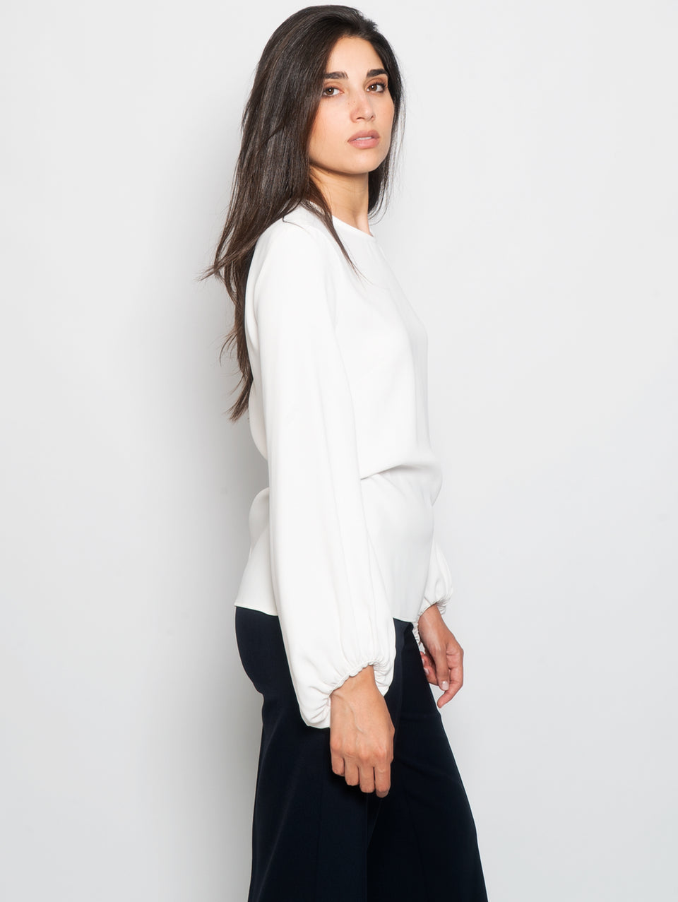 P.A.R.O.S.H. Blusa con Manica a Palloncino Panna Italy