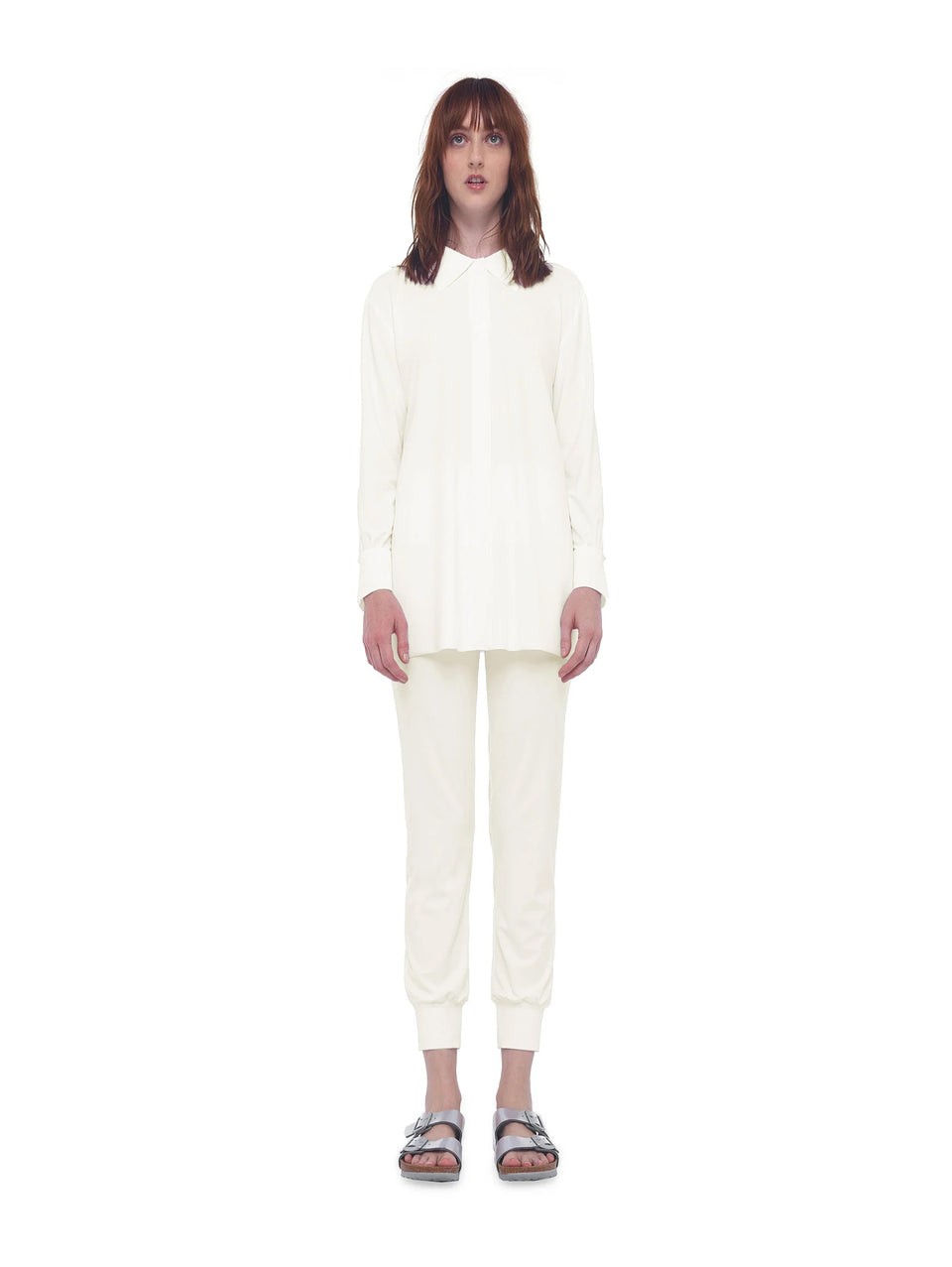 NORMA KAMALI Camicia con Chiusura in Velcro Avorio In Linea