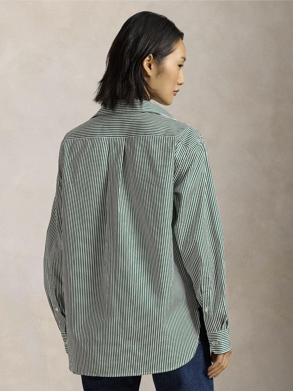 RALPH LAUREN Camicia a Righe Verde/Bianco Promozione