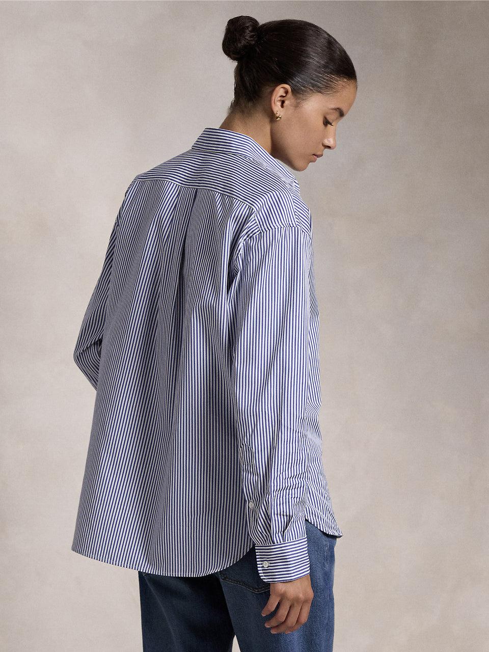 RALPH LAUREN Camicia a Righe Blu/Bianco Super Saving Price