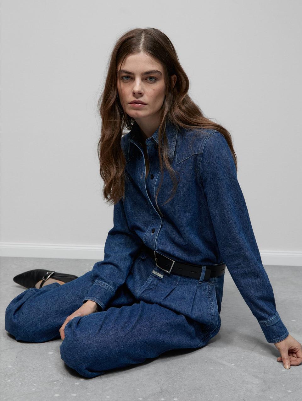 CLOSED Camicia Western in Denim Blu Soddisfazione Garantita