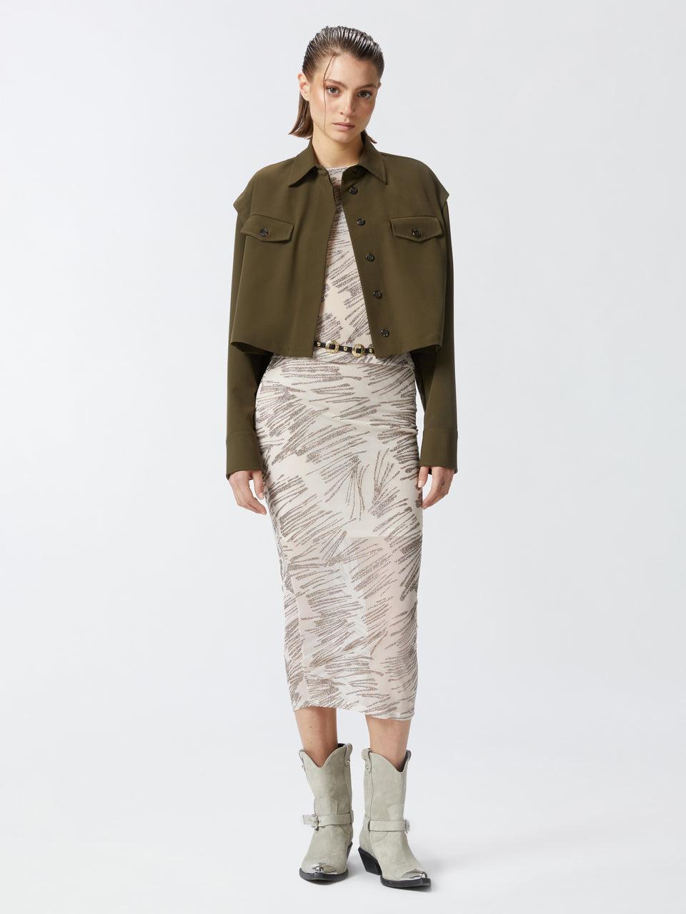 PINKO Camicia Cropped Verde Promozione Limitata