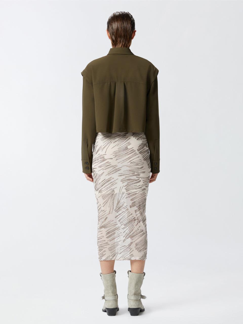 PINKO Camicia Cropped Verde Promozione Limitata