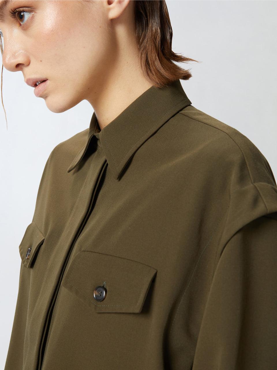 PINKO Camicia Cropped Verde Promozione Limitata