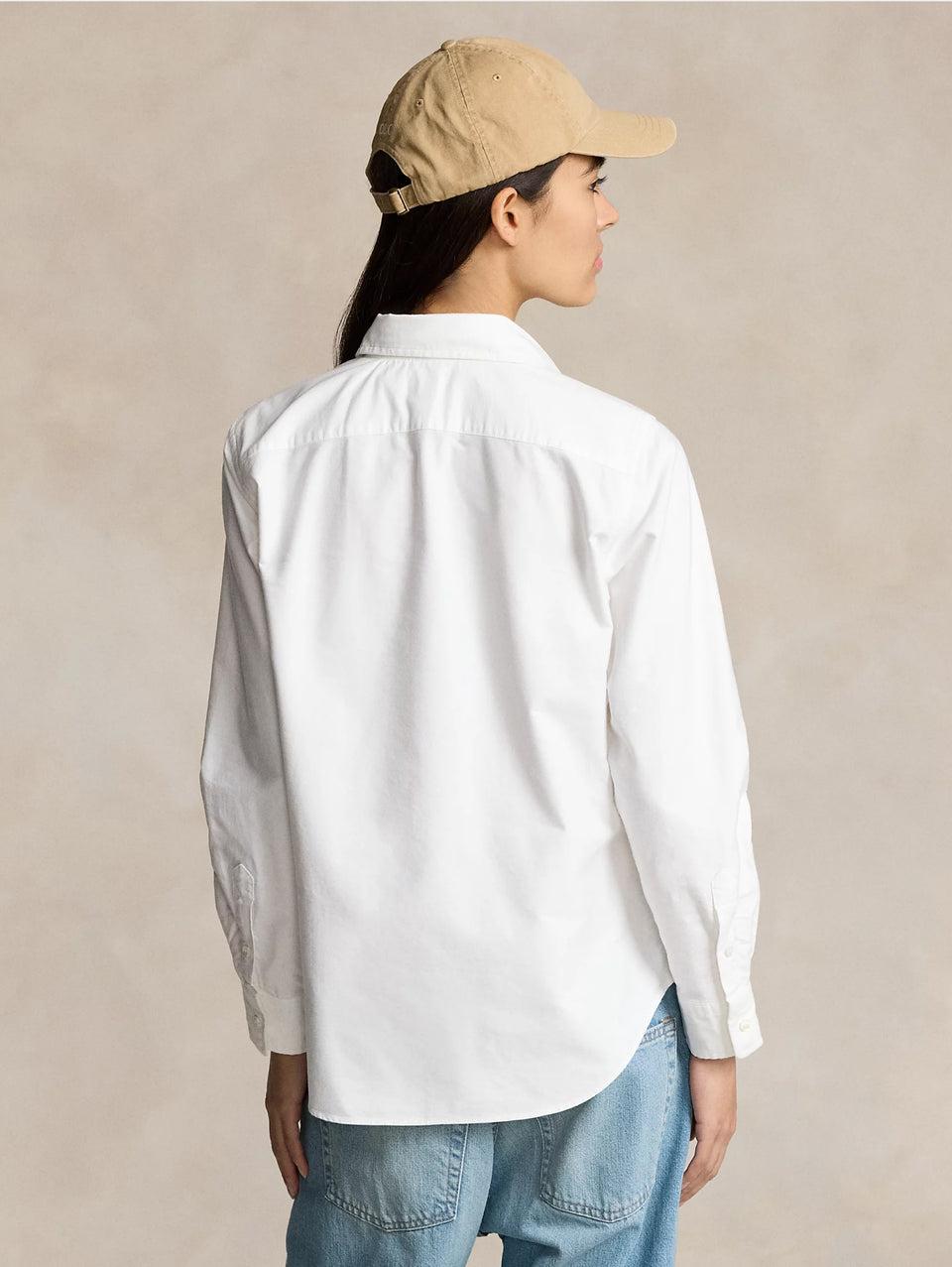 RALPH LAUREN Camicia Slim Fit in Oxford Bianco Shopping Online
