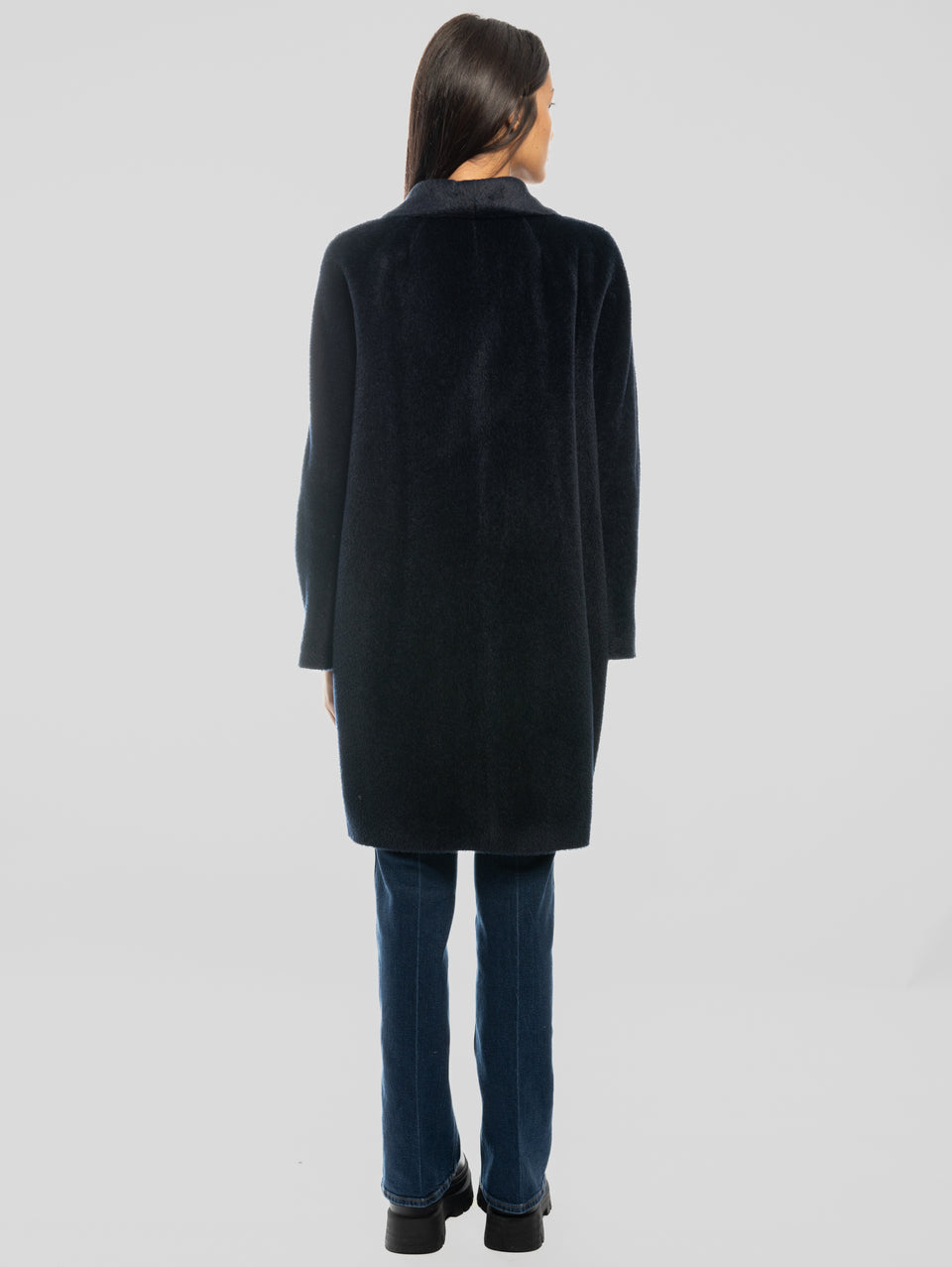 MAX MARA Cappotto Doppiopetto in Alpaca e Lana Roseto Blu Offerta