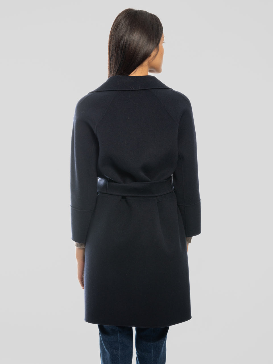 MAX MARA Cappotto Cucito a Mano in Doppio di Lana Arona Blu Online