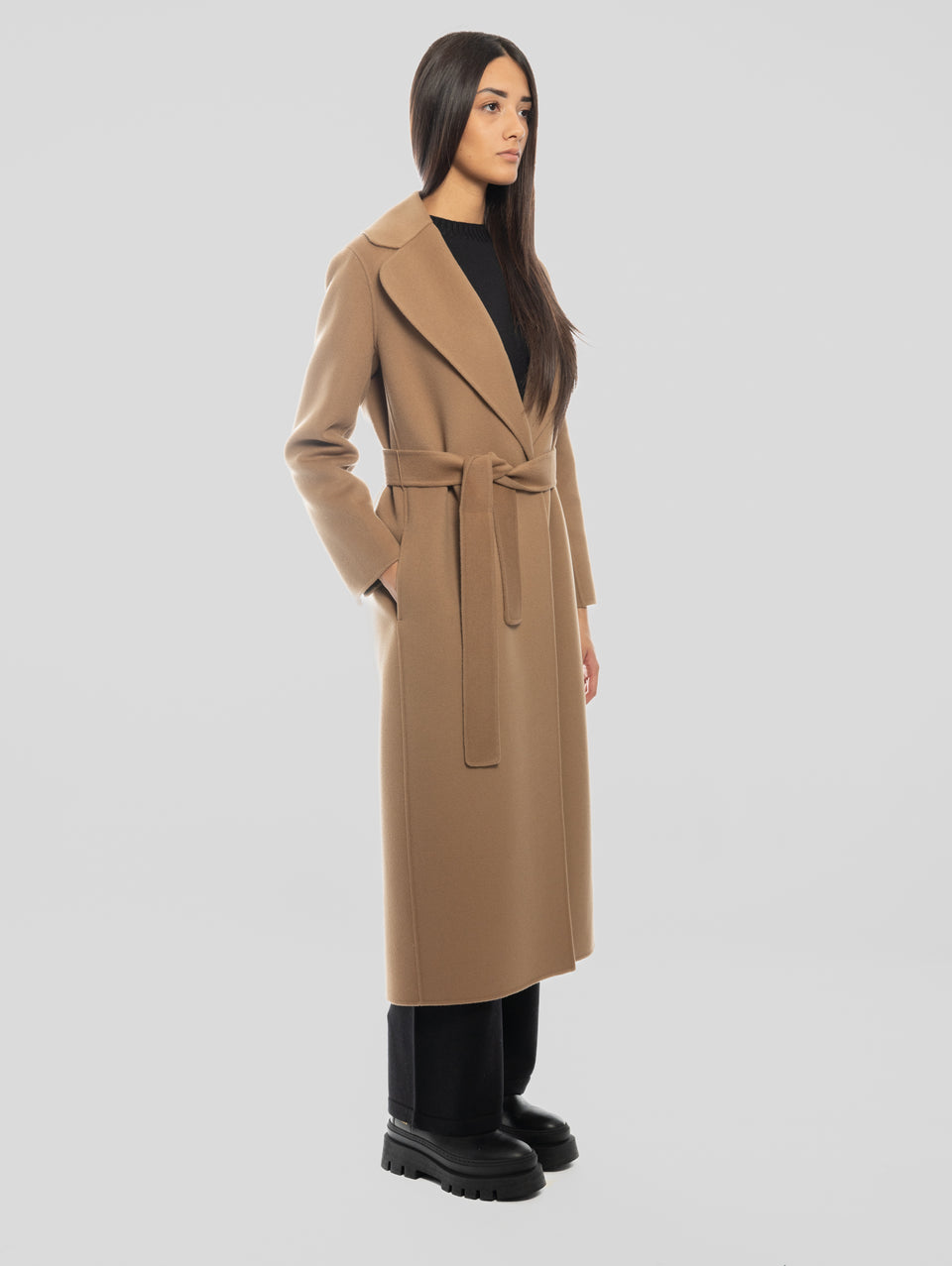 MAX MARA Cappotto Lungo a Vestaglia Poldo Cammello Outlet