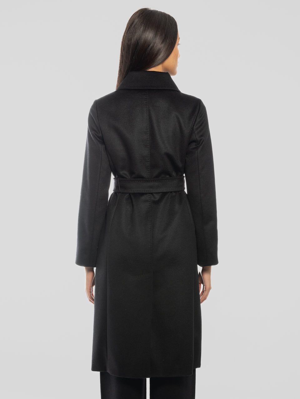 MAX MARA Cappotto Doppiopetto in Drap di Lana BCollag Nero Officina