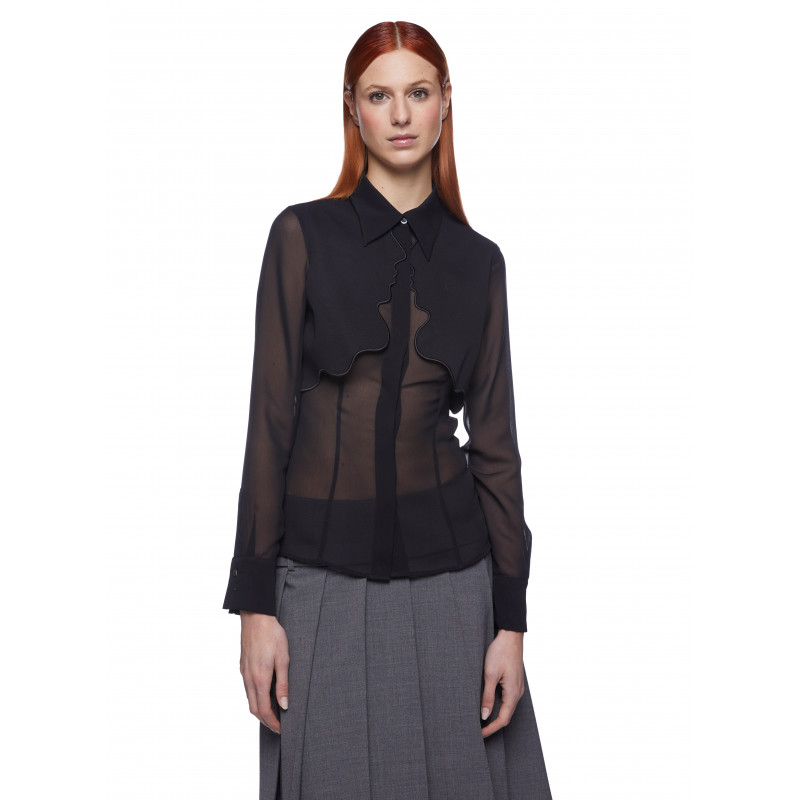 Vivetta CAMICIA CON RICAMO PROFILI GEORGETTE Presa