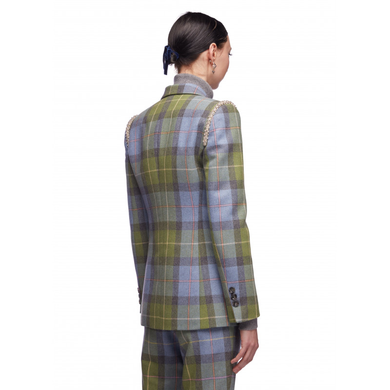 Vivetta BLAZER TARTAN CON RICAMI GIOIELLO Offerta