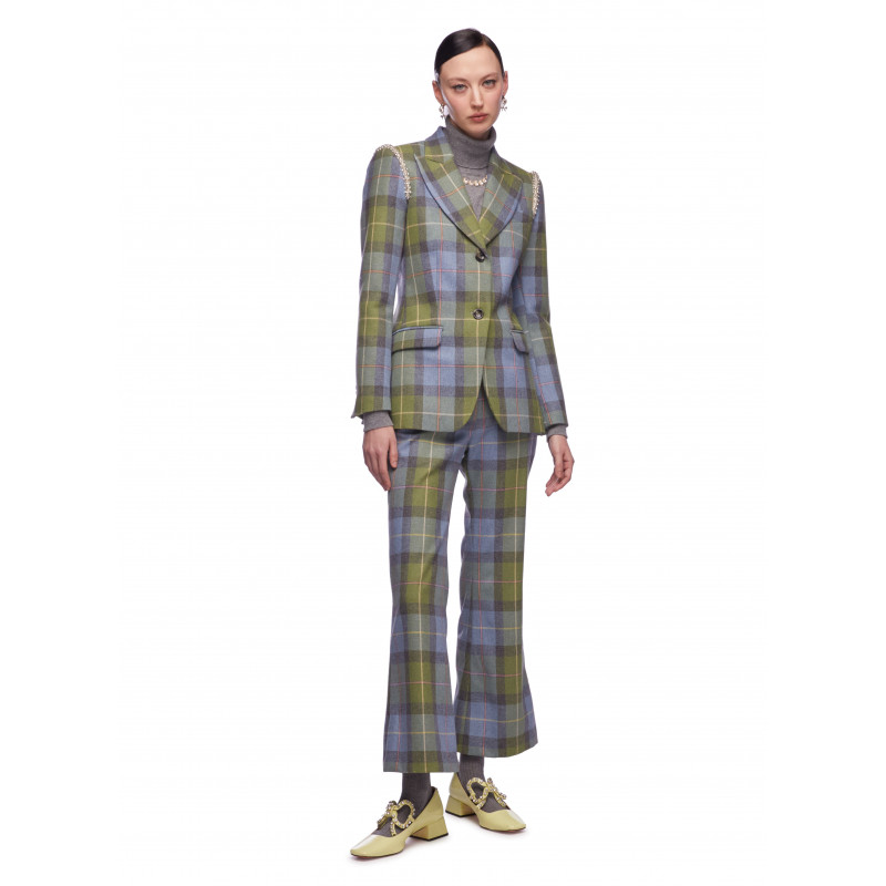 Vivetta BLAZER TARTAN CON RICAMI GIOIELLO Offerta