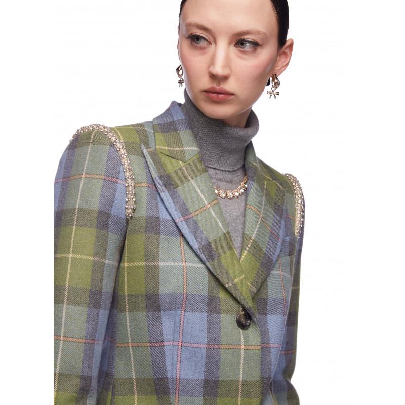 Vivetta BLAZER TARTAN CON RICAMI GIOIELLO Offerta