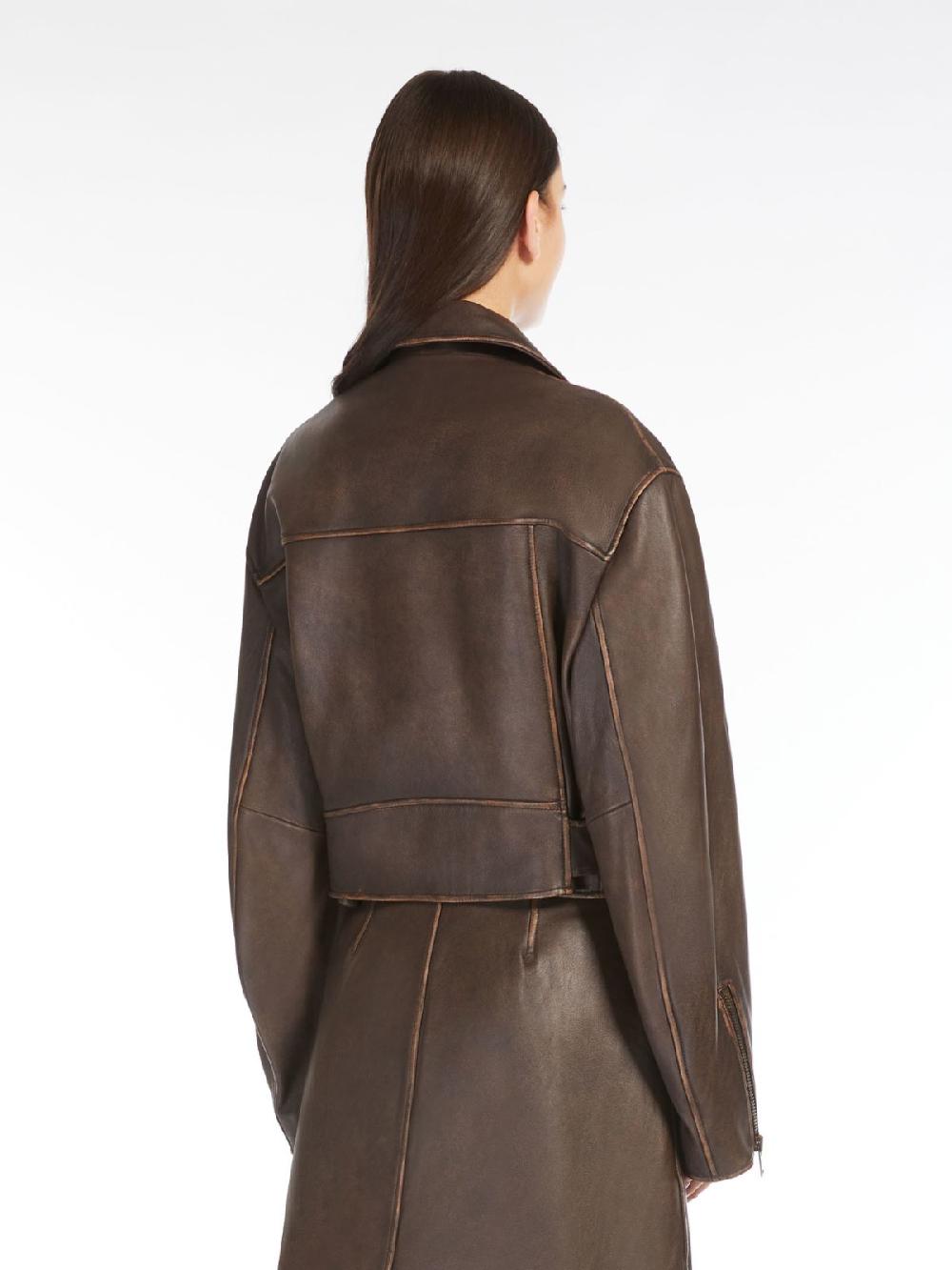 Weekend Giacca biker in pelle Presa