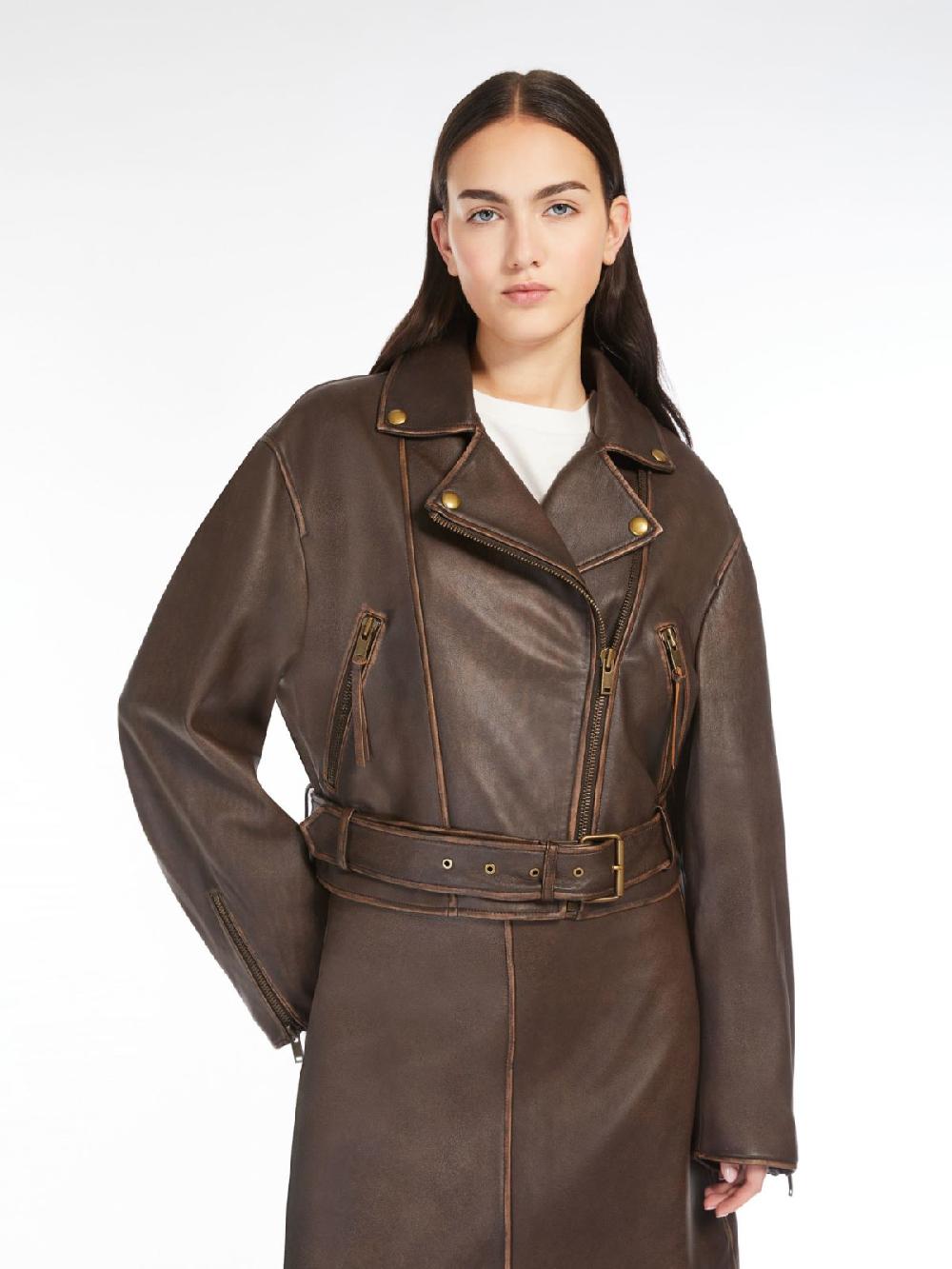 Weekend Giacca biker in pelle Presa