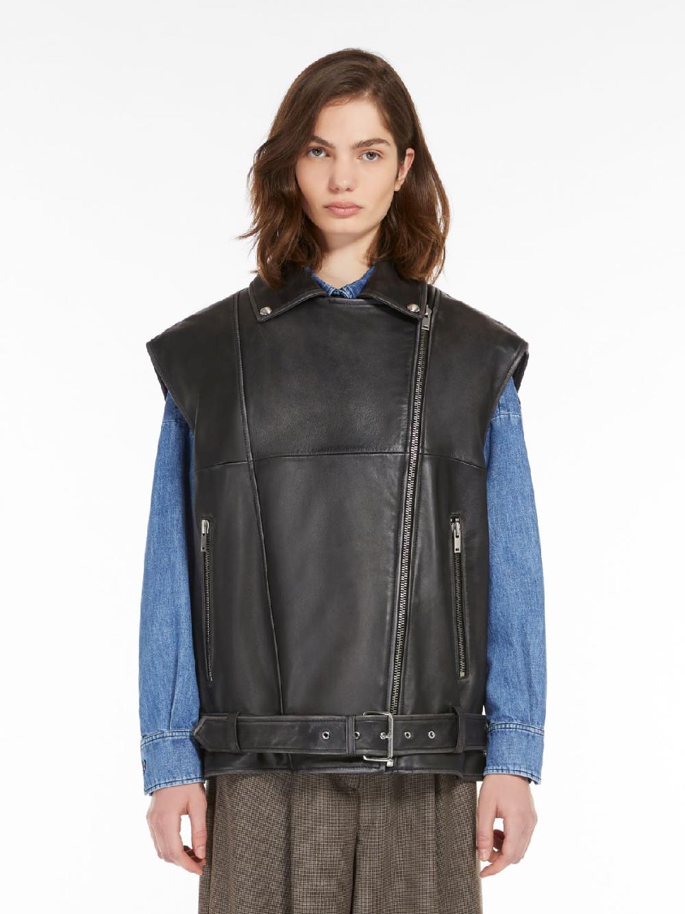 Weekend Gilet oversize in pelle Saldi