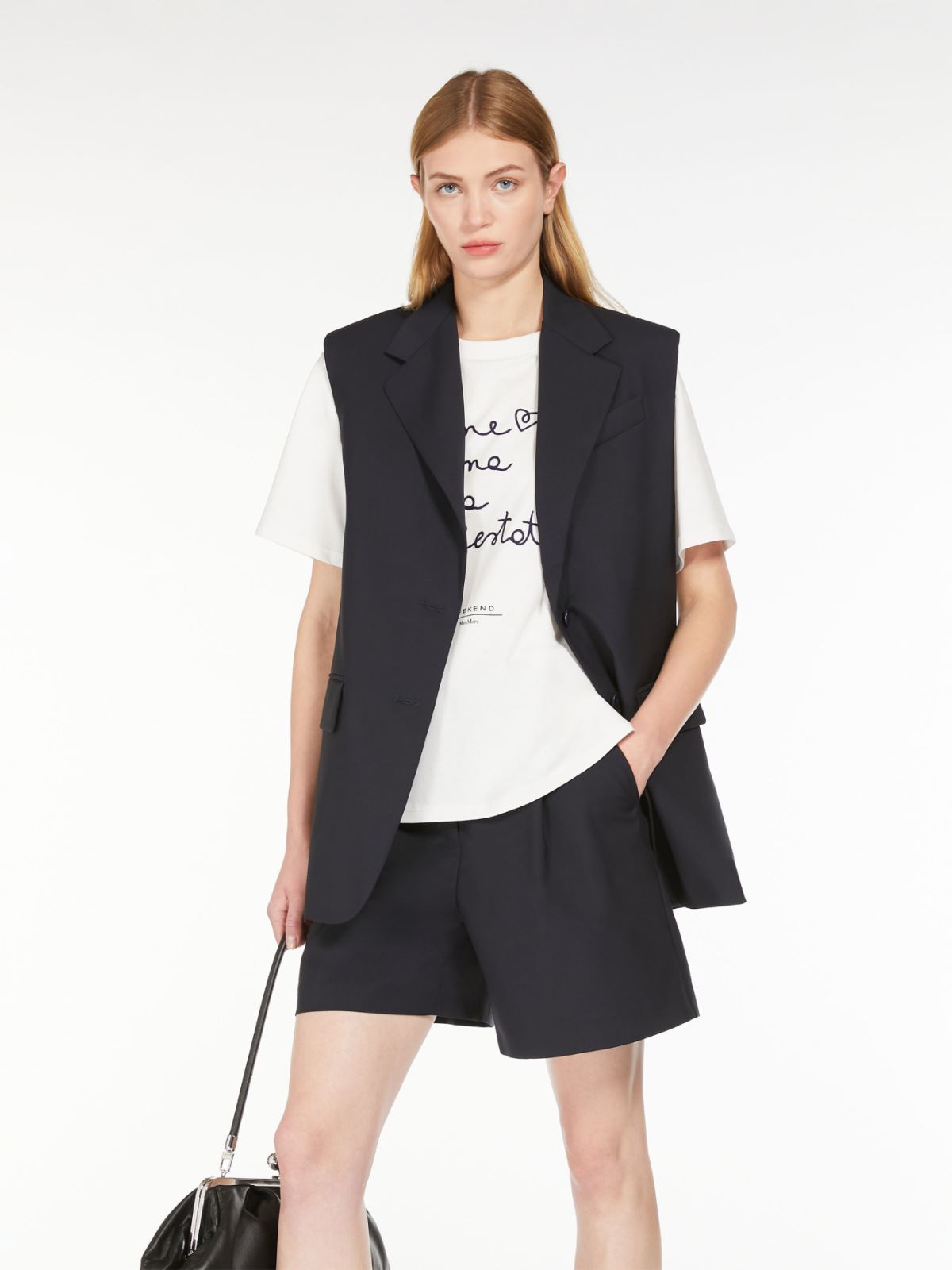 Weekend Gilet in tela di lana stretch Saldi Di Fabbrica