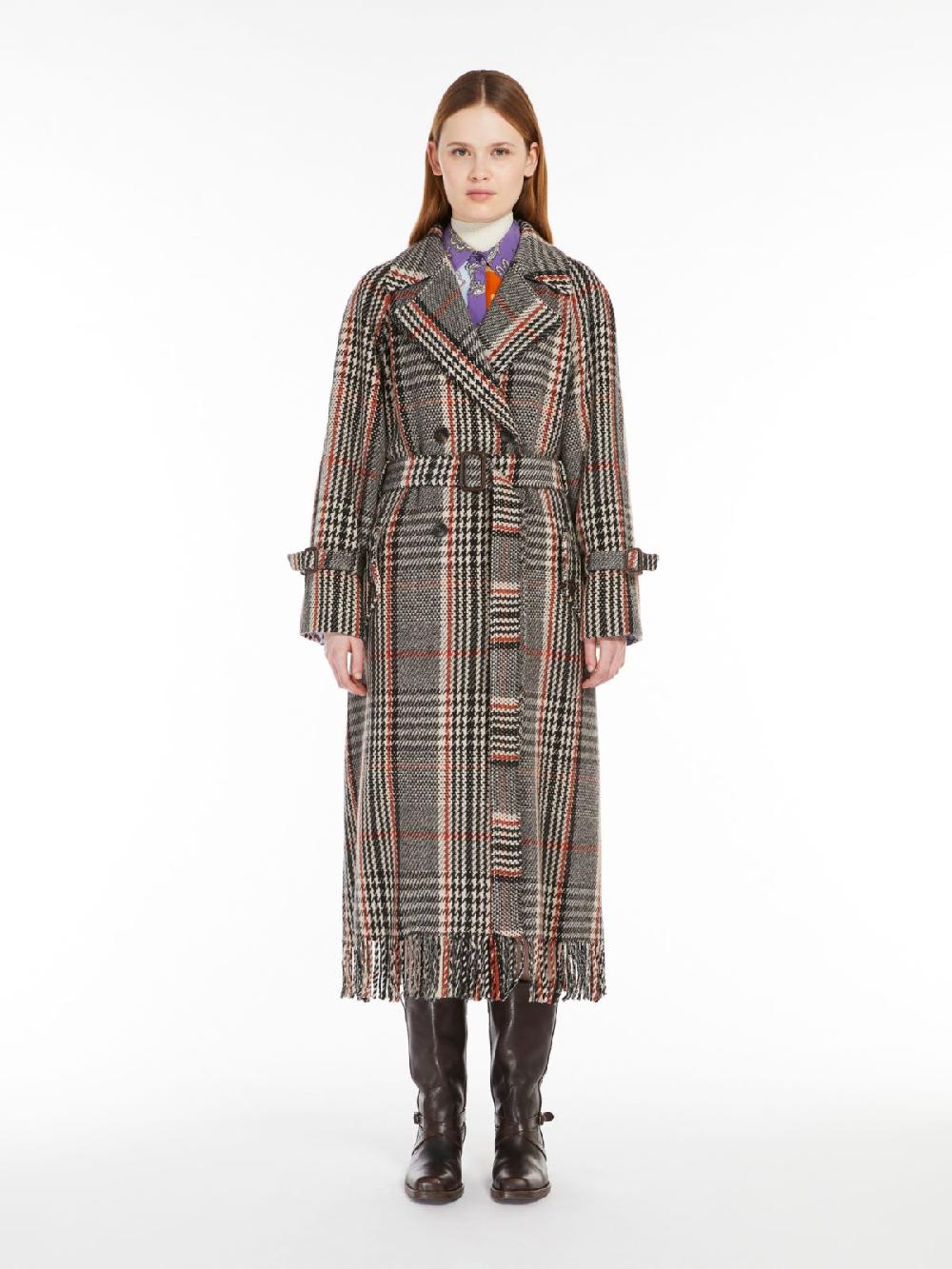 Weekend Cappotto in mista lana con frange In Saldo