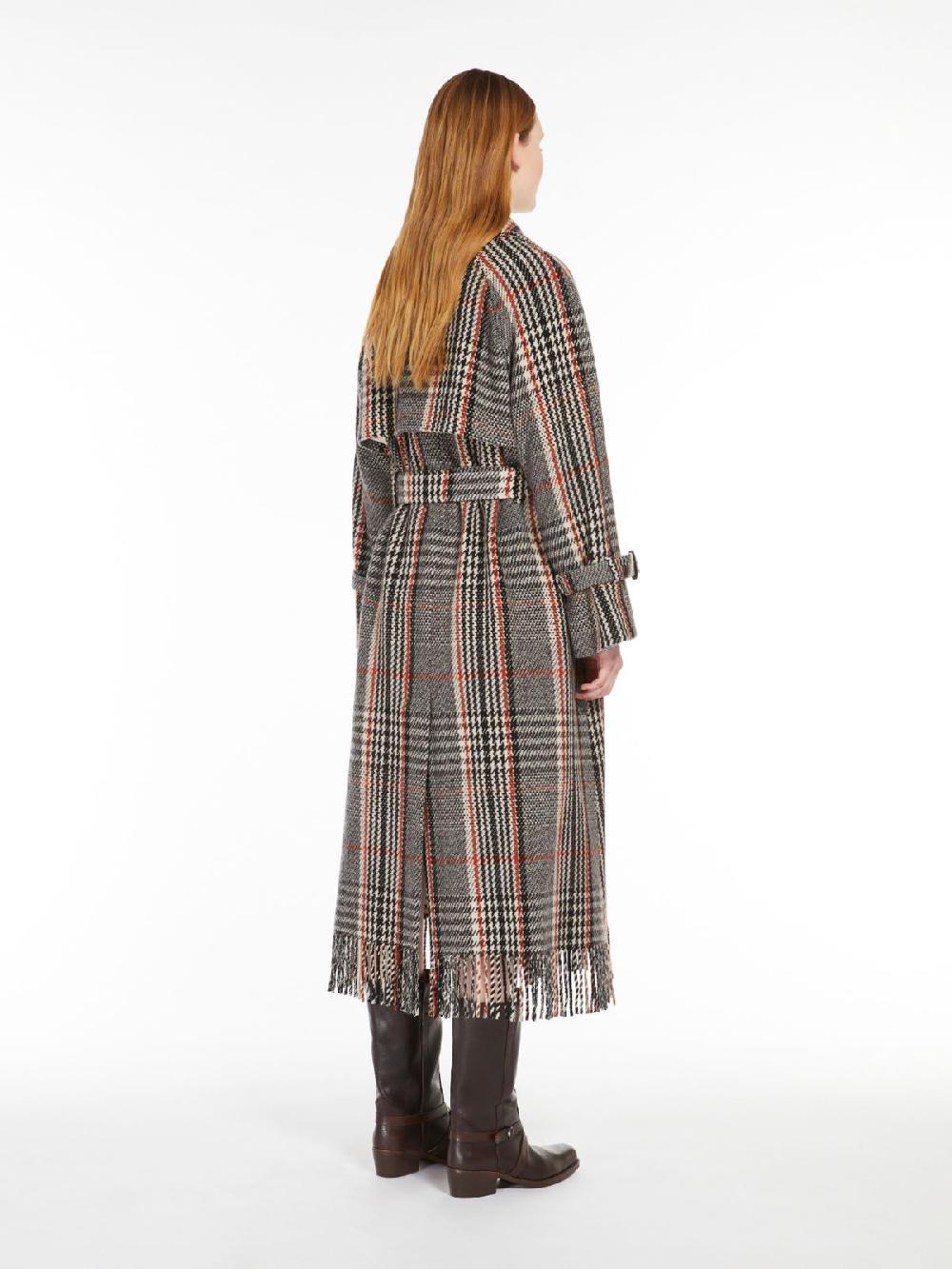 Weekend Cappotto in mista lana con frange In Saldo